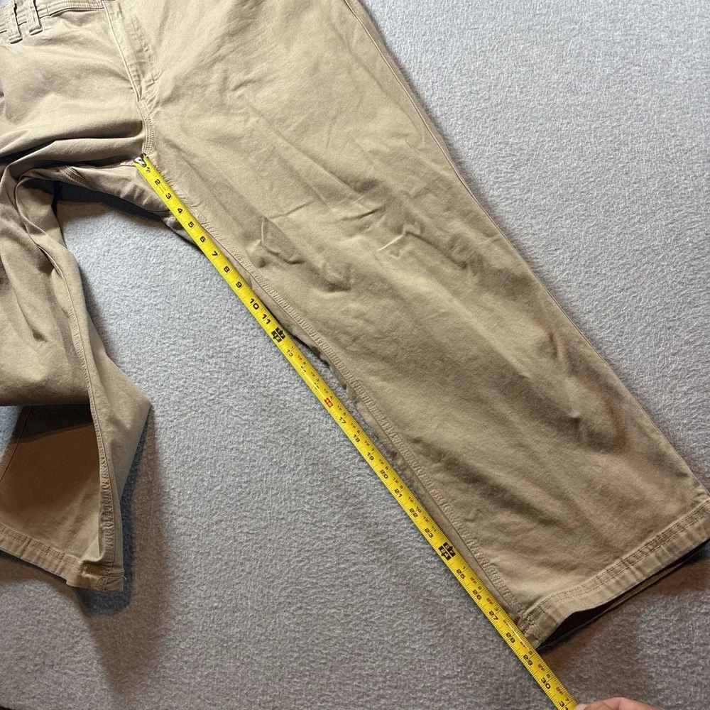 Duluth Trading Flex Fire Hose Men's 42x30 Beige Canvas Pants Work Casual